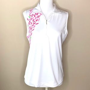 EP Pro white, pink and green shirt